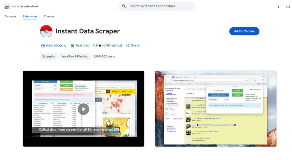 Instant Data Scraper Extension