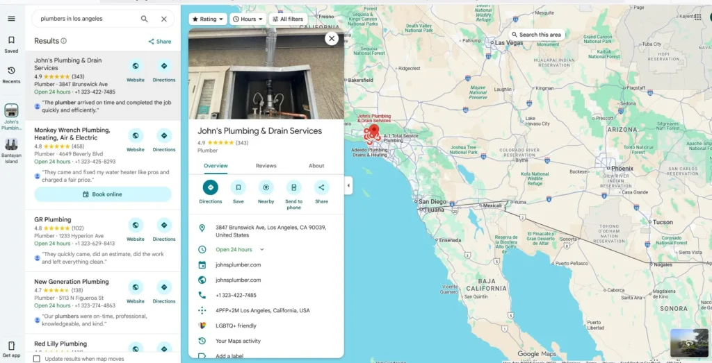 Business Details in Google Maps