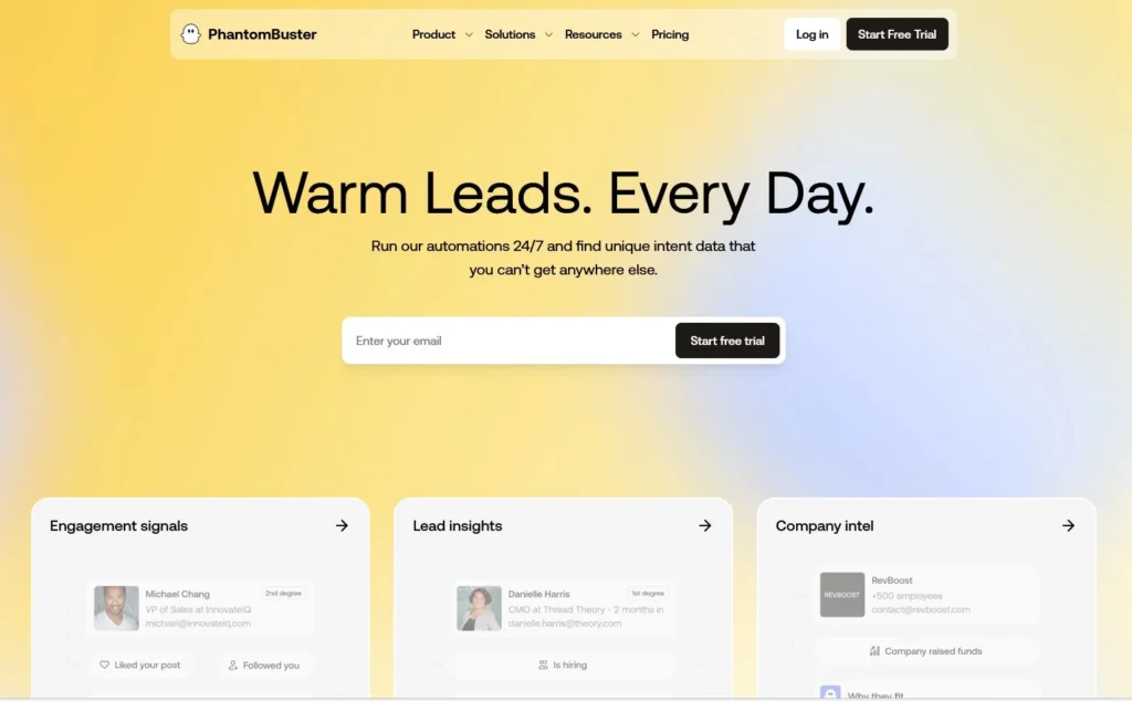 PhantomBuster Real-time Sales Prospecting